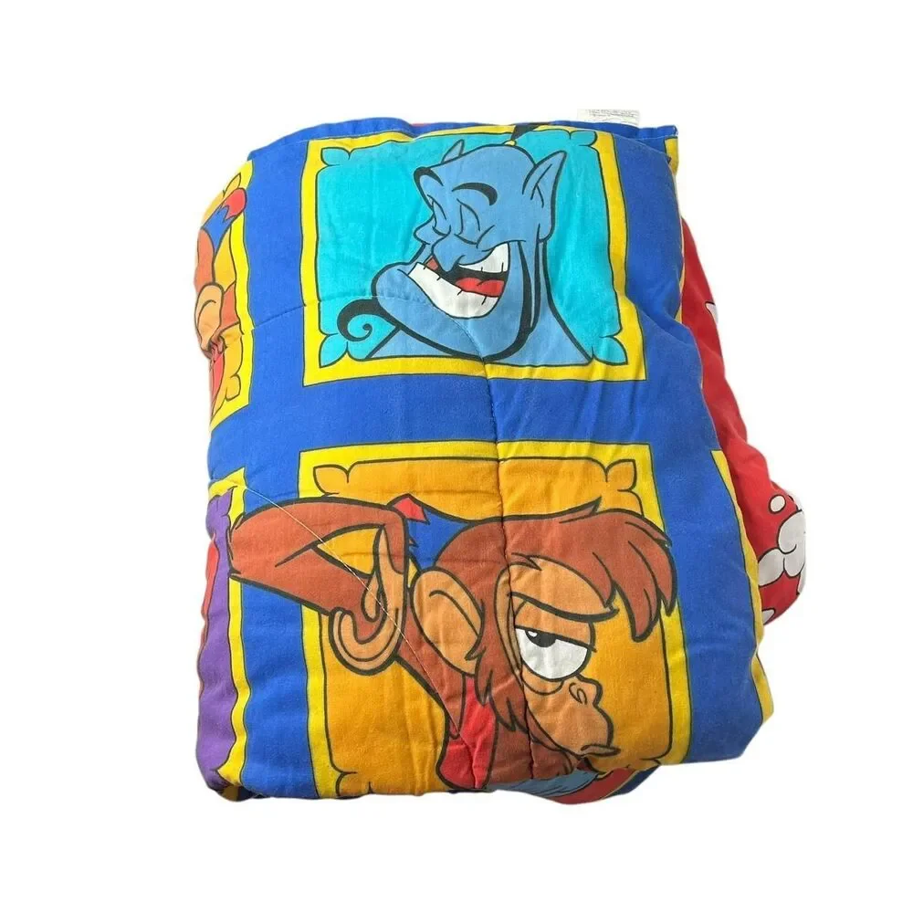 1990s Disney Aladdin Genie Comforter Double-Sided Twin Vintage retro